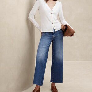 Banana republic High-Rise Wide-Leg Crop Jean, sz 29
